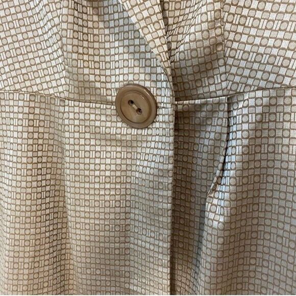 Donna Degnan Women's Beige Geometric Trench Coat Size 4 - Picture 7 of 7